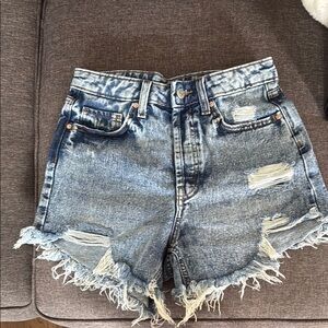 Wild Fable Blue Jean Shorts Distressed Frayed Hem